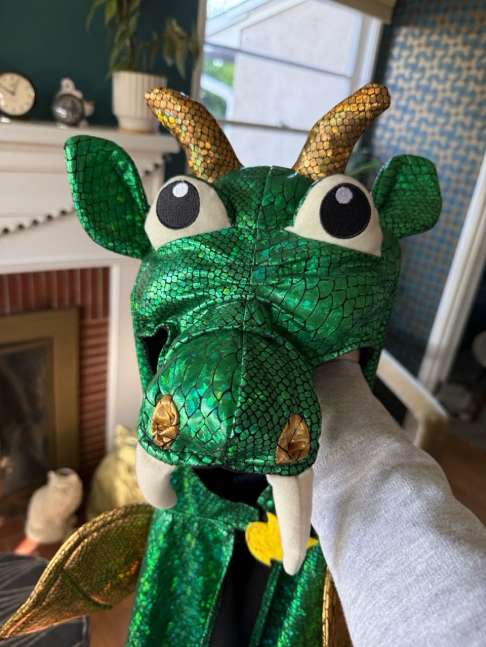 Shiny Green Dragon Cape for Pretend Play - size 3-6